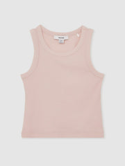 3-9 yrs Stretch-Cotton Ribbed Vest in Pink