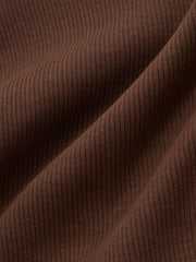 3-9 yrs Stretch-Cotton Ribbed Vest in Chocolate
