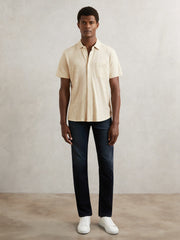 Paige Carillo Short Sleeve Shirt in Cream
