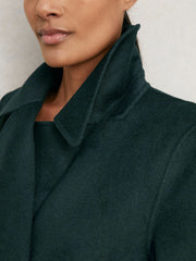 Double-Breasted Blindseam Coat Wool-Blend in Green