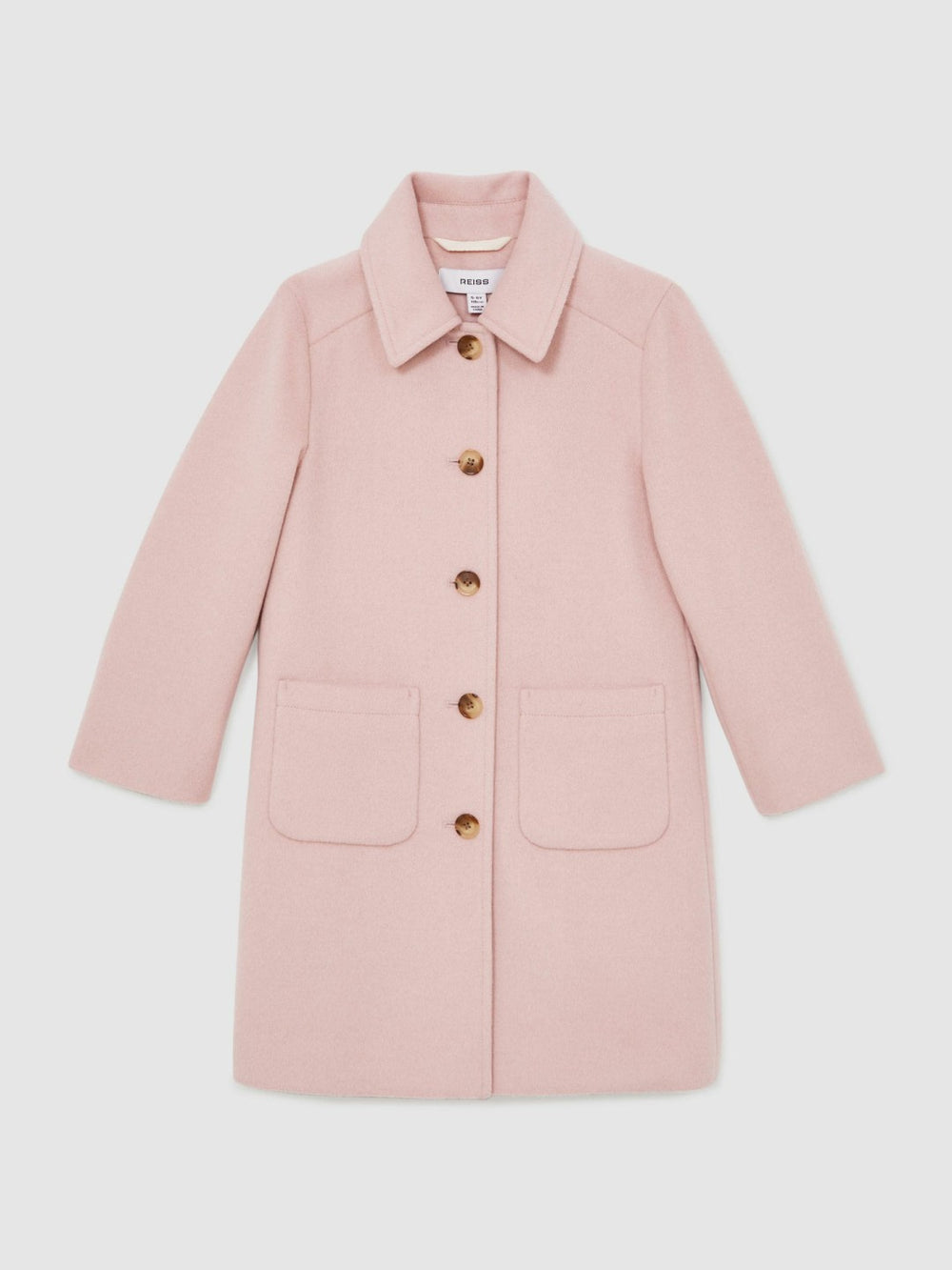 13-14 yrs Wool-Blend Single-Breasted Coat in Pink