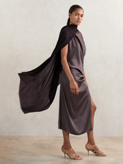 Wool-Cashmere Lightweight Scarf in Burgundy