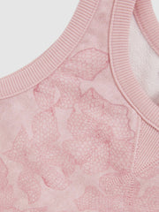 3-9 yrs Cotton Floral Vest and Joggers Set in Pink Print