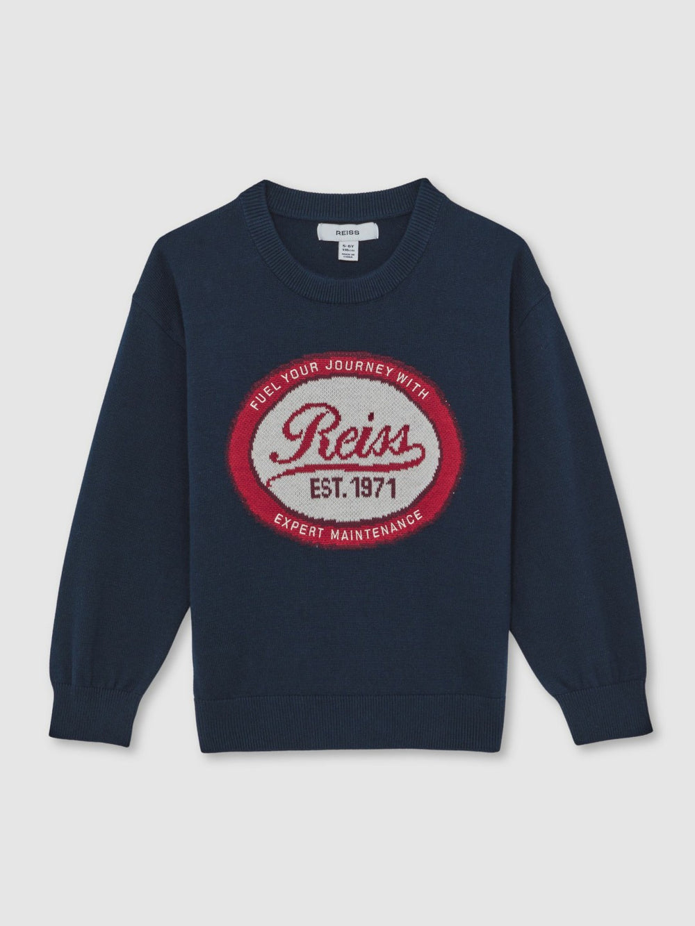 13-14 yrs Cotton Motor Cars Logo Jumper in Navy