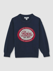 3-9 yrs Cotton Motor Cars Logo Jumper in Navy