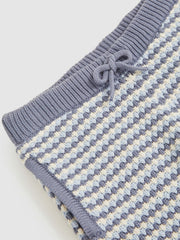 13-14 yrs Cotton-Blend Knitted Stripe Shorts in Blue/White