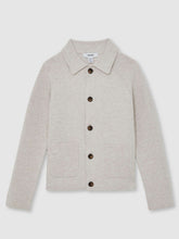 13-14 yrs Button-Through Knitted Cardigan in Oatmeal Melange