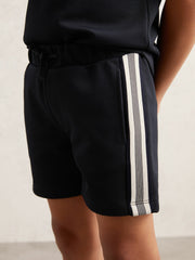 3-9 yrs Side Stripe Textured Shorts in Navy Blue