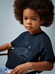 3-9 yrs Superman Raglan Logo T-Shirt in Navy Blue