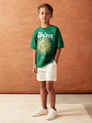 9-13 yrs SmileyWorld Sun Motif T-Shirt in Bright Green