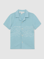 3-9 yrs SmileyWorld Embroidered Shirt in Sky Blue