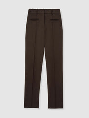 Pintuck Tapered Trousers in Chocolate Brown