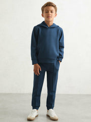 Interlock Jersey Hoodie in Ocean Blue