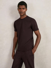 Interlock Jersey Crew Neck T-Shirt in Cherry Red
