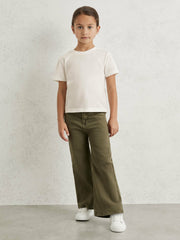 9-13 yrs Cotton Crew Neck T-Shirt in Ivory