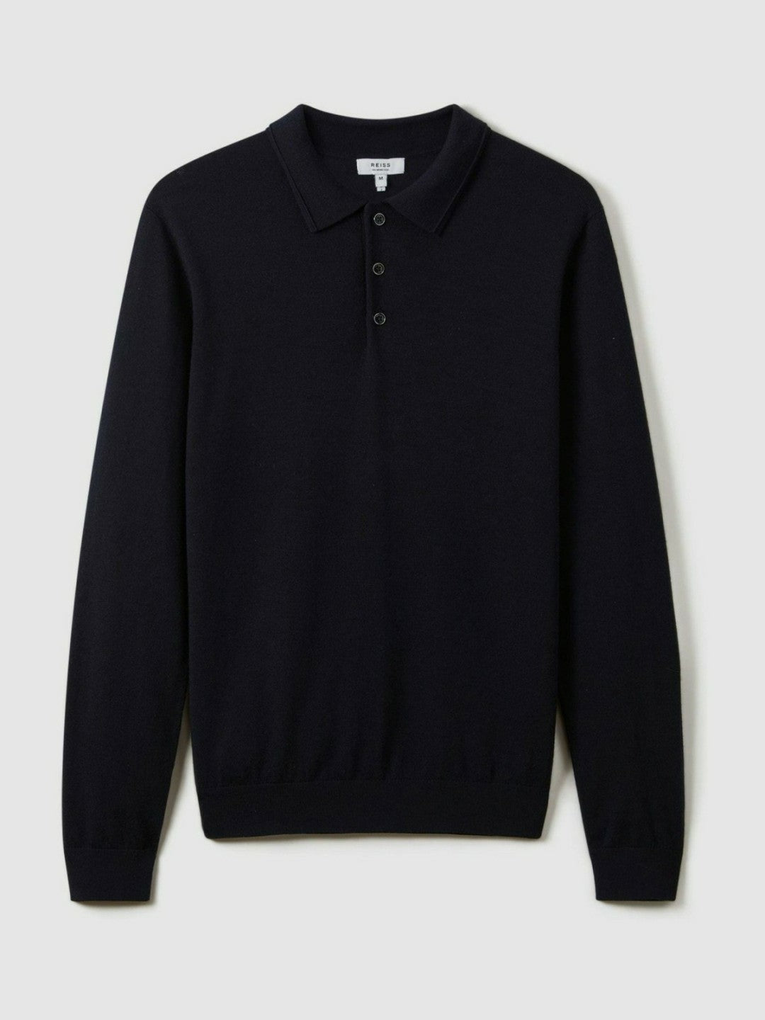 Merino Wool Polo Shirt in Navy