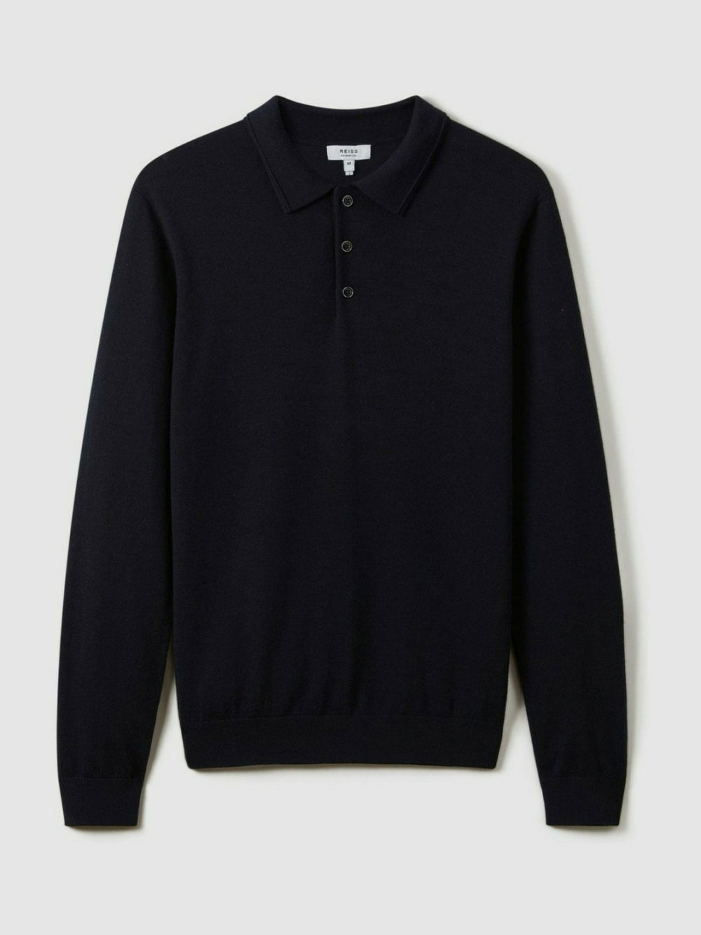 Merino Wool Polo Shirt in Navy