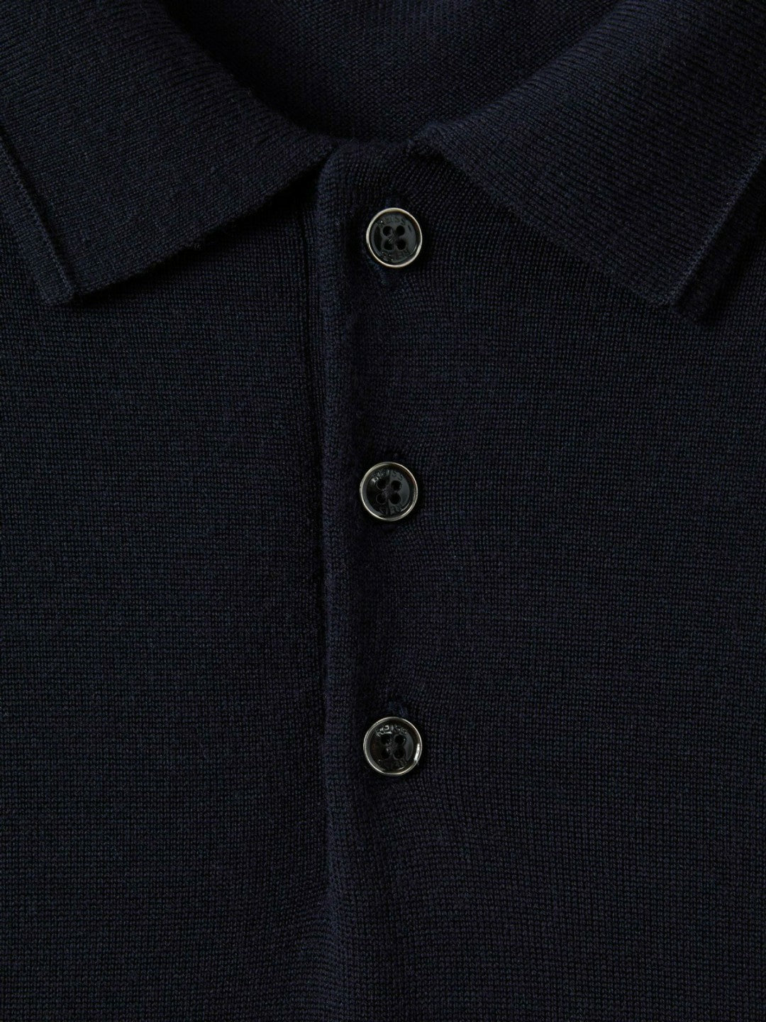Merino Wool Polo Shirt in Navy