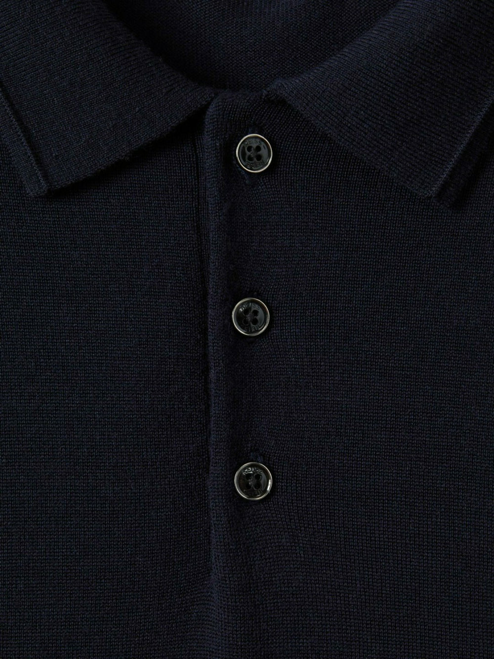 Merino Wool Polo Shirt in Navy