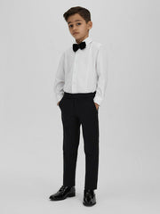 3-9 yrs Slim Fit Textured Bib Dinner Shirt in White