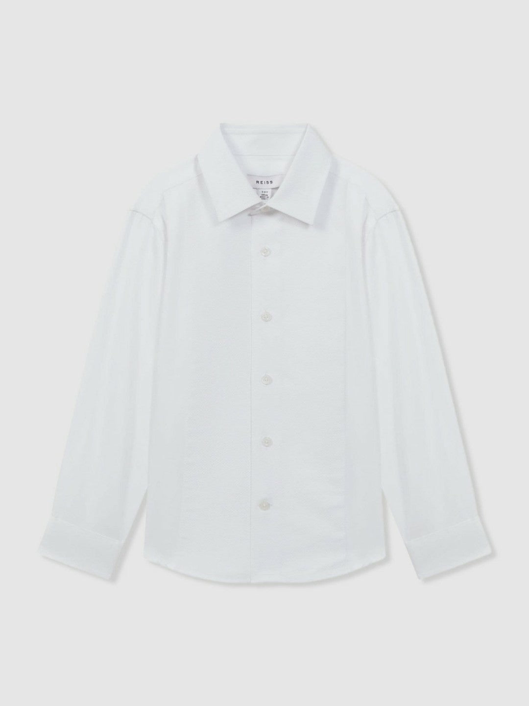 3-9 yrs Slim Fit Textured Bib Dinner Shirt in White