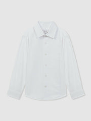3-9 yrs Slim Fit Textured Bib Dinner Shirt in White
