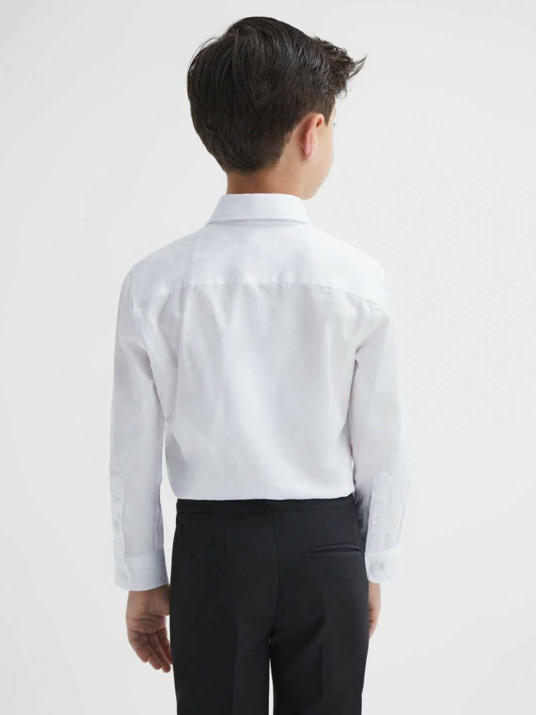 3-9 yrs Slim Fit Textured Bib Dinner Shirt in White