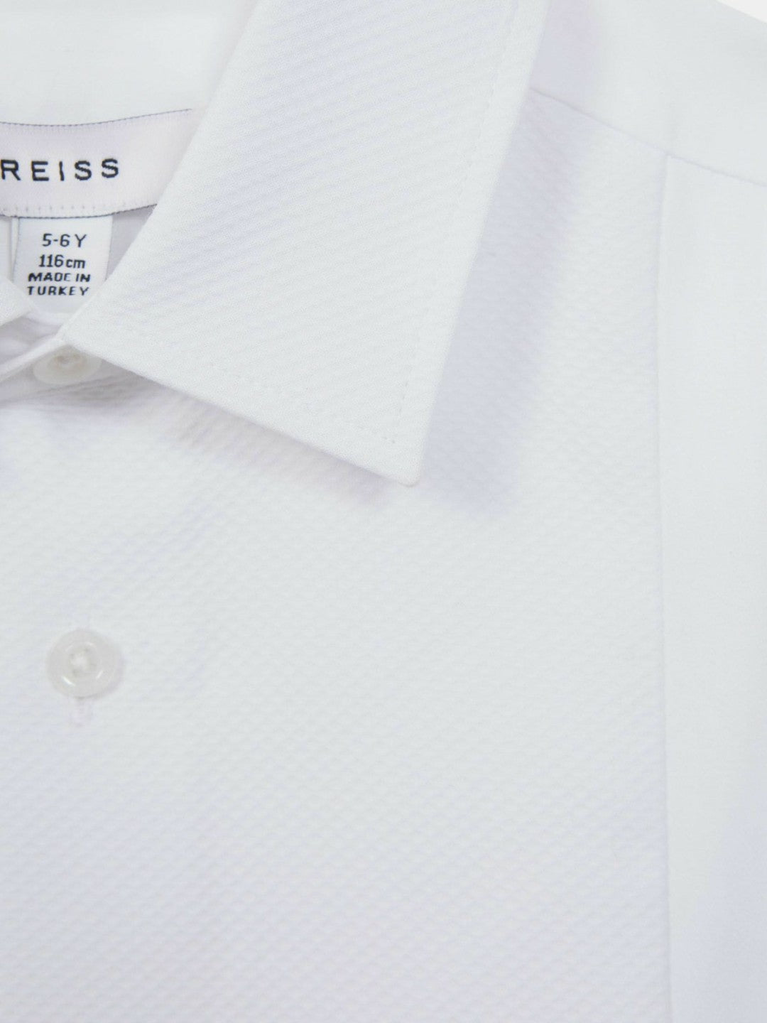 3-9 yrs Slim Fit Textured Bib Dinner Shirt in White