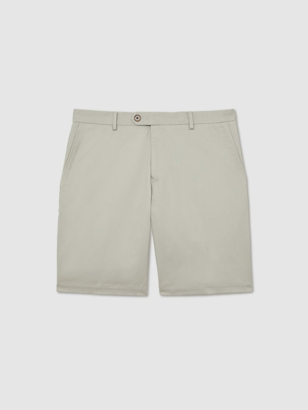 Cotton Chino Shorts With Stretch in Soft Sage