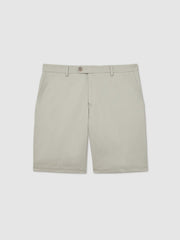 Cotton Chino Shorts With Stretch in Soft Sage