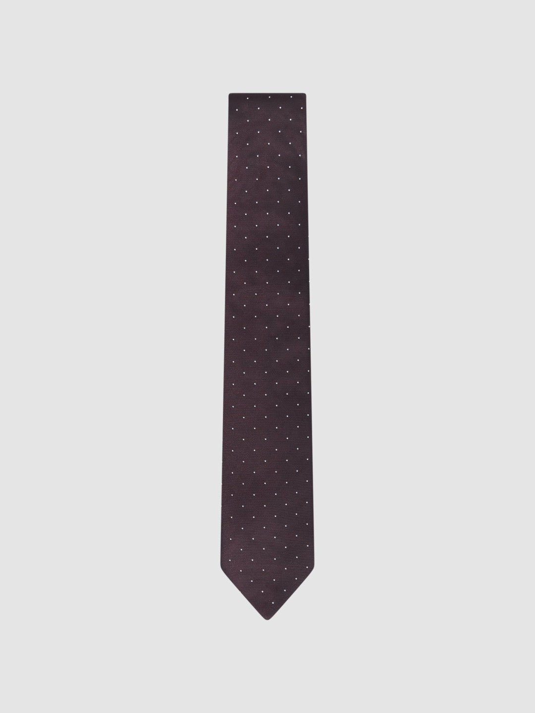 Polka Dot Silk Tie in Burgundy