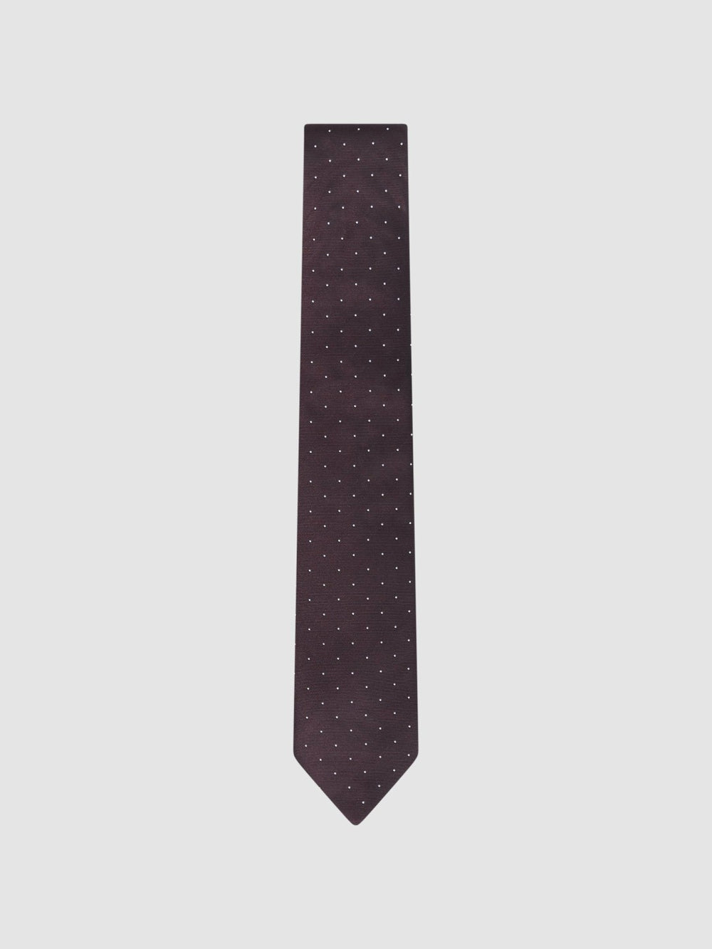 Polka Dot Silk Tie in Burgundy