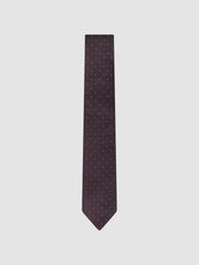 Polka Dot Silk Tie in Burgundy