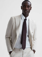 Polka Dot Silk Tie in Burgundy