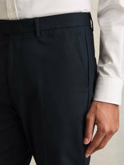 Slim Fit Cotton Blend Chinos in Navy