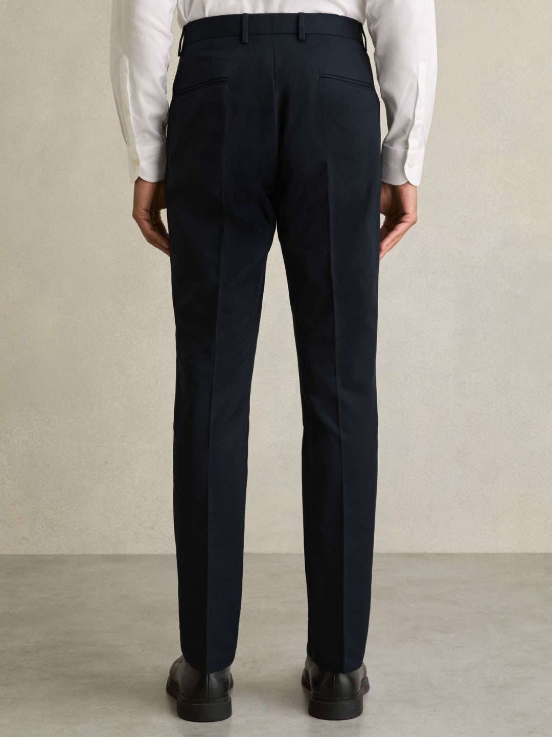 Slim Fit Cotton Blend Chinos in Navy