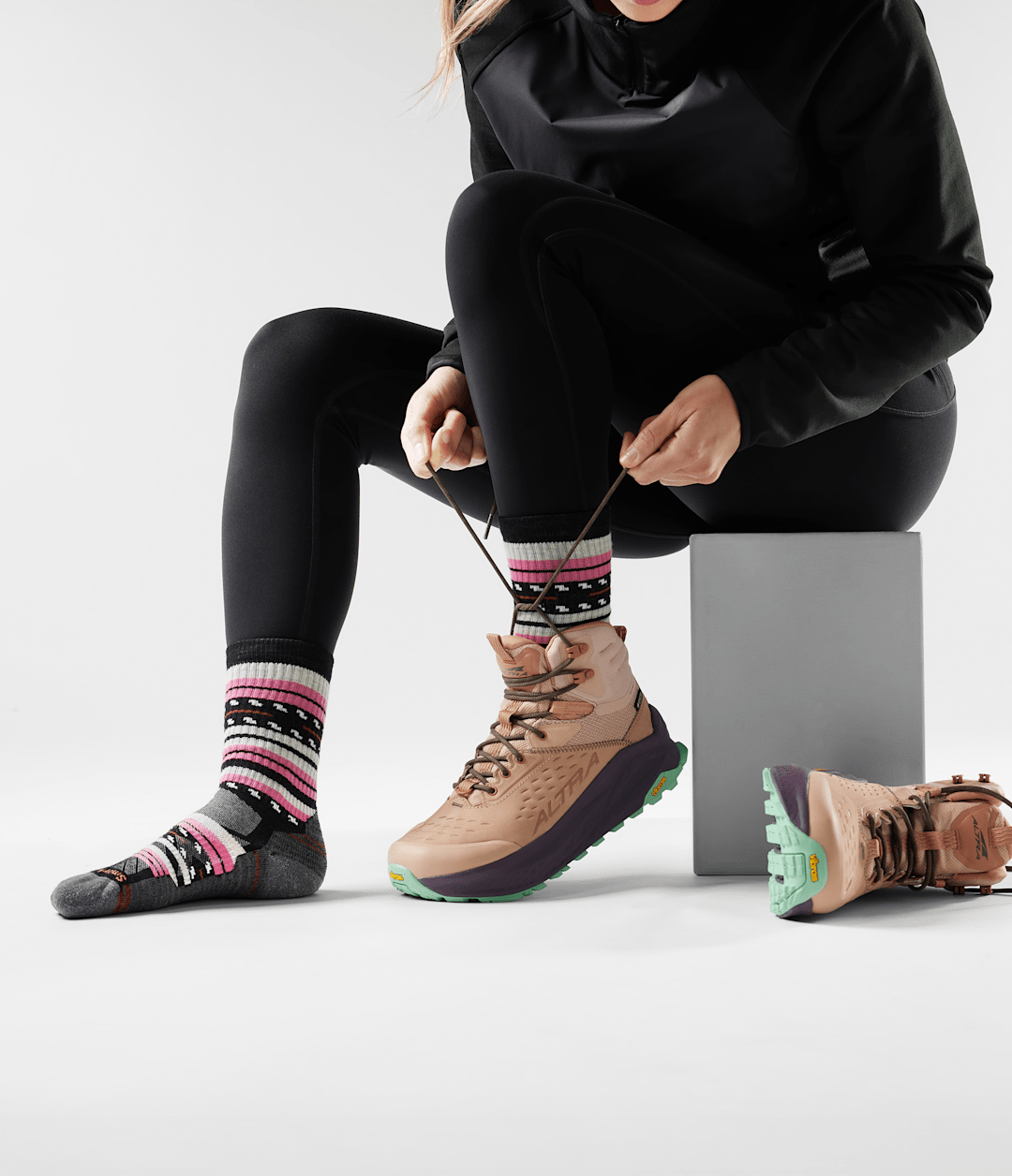 TNF X Smartwool Women's HIKE Light Cushion Margarita Crew Socks / The North Face