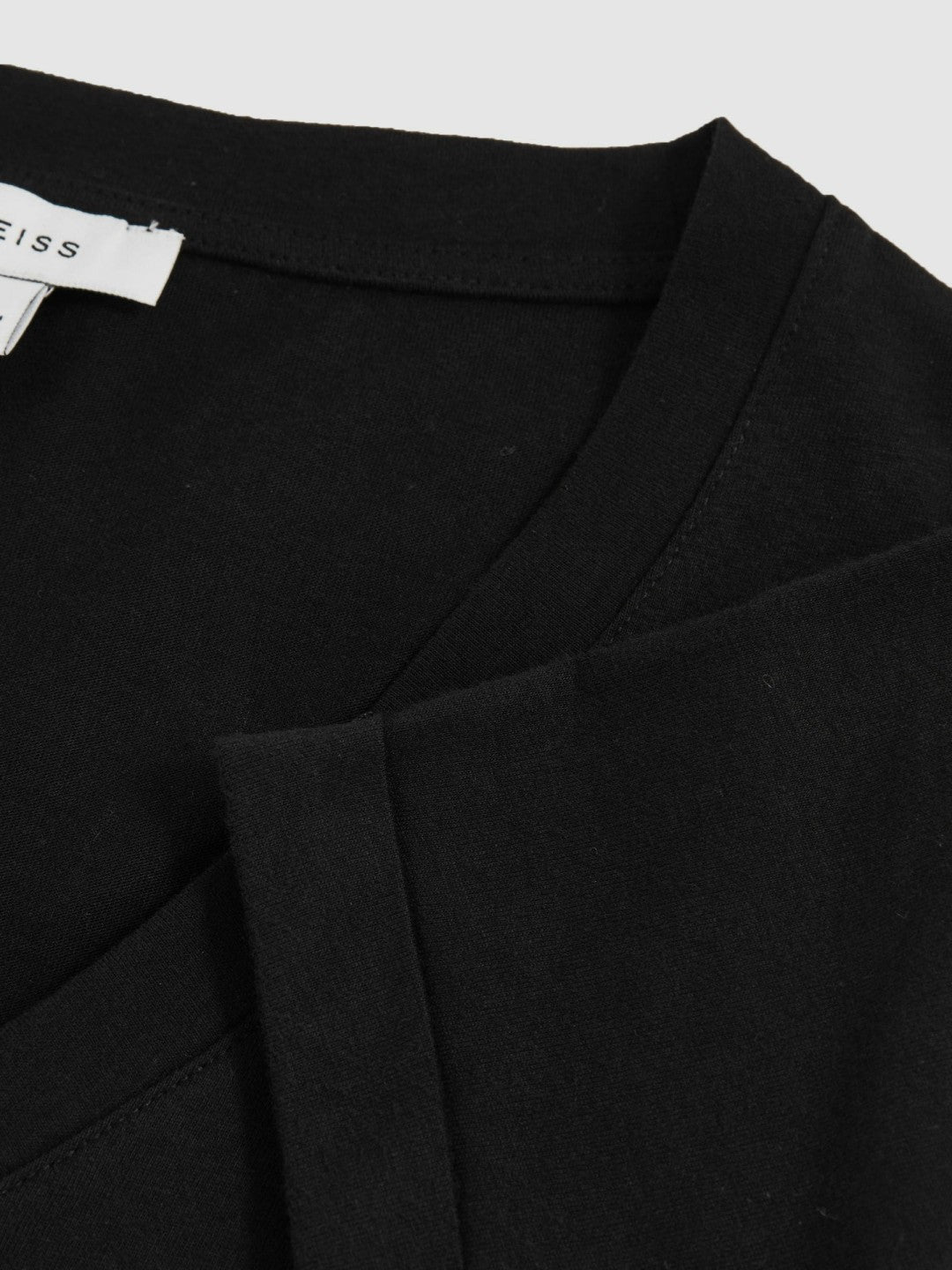Cotton-Jersey V-Neck T-Shirt in Black
