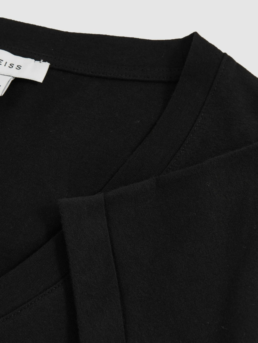 Cotton-Jersey V-Neck T-Shirt in Black