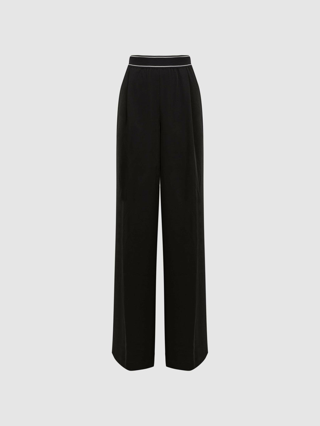 Wide Leg Elasticated Trousers in Black