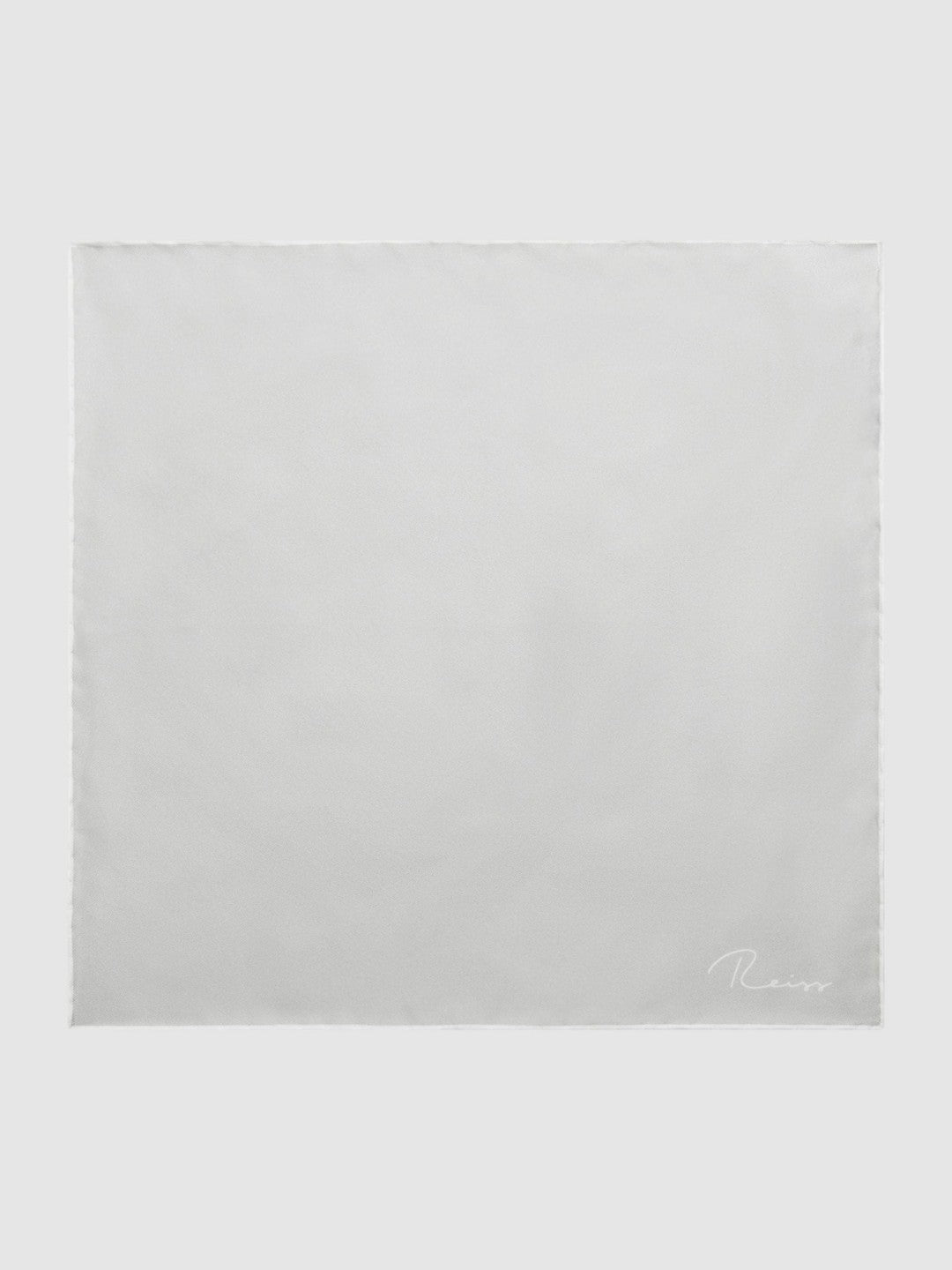 Plain Silk Pocket Square in Silver