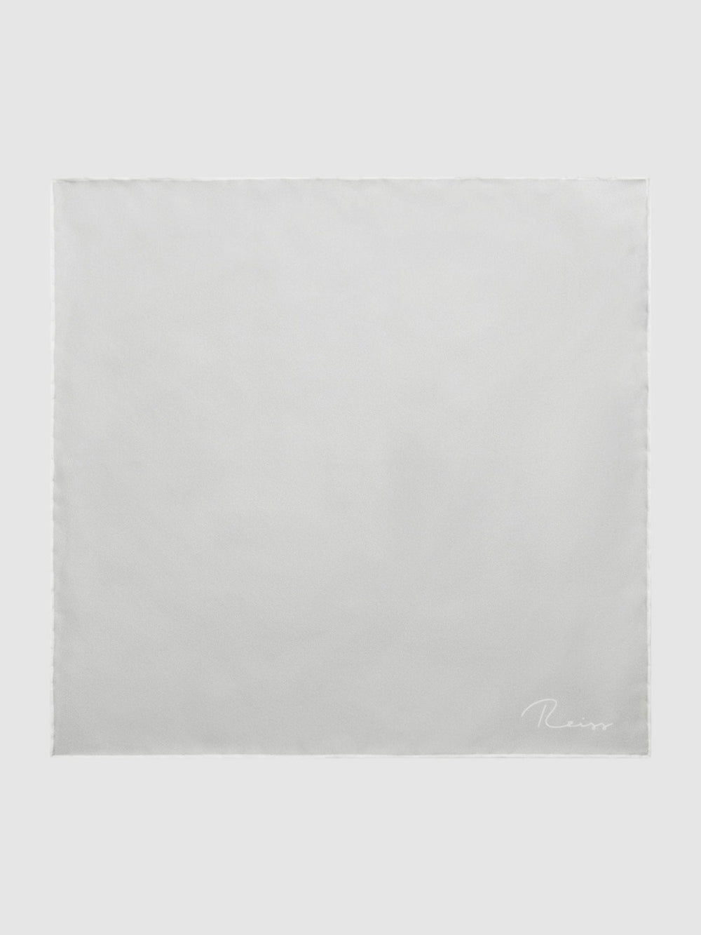 Plain Silk Pocket Square in Silver