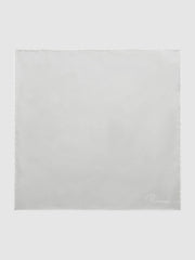 Plain Silk Pocket Square in Silver