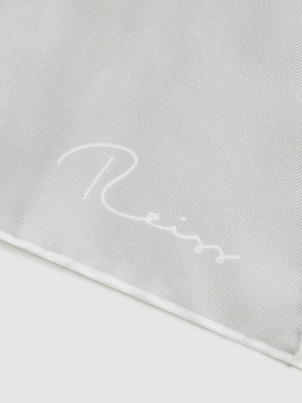 Plain Silk Pocket Square in Silver