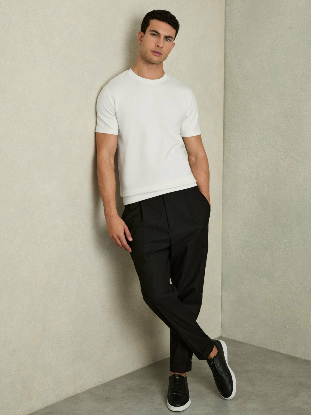 Interlock Jersey Crew Neck T-Shirt in White
