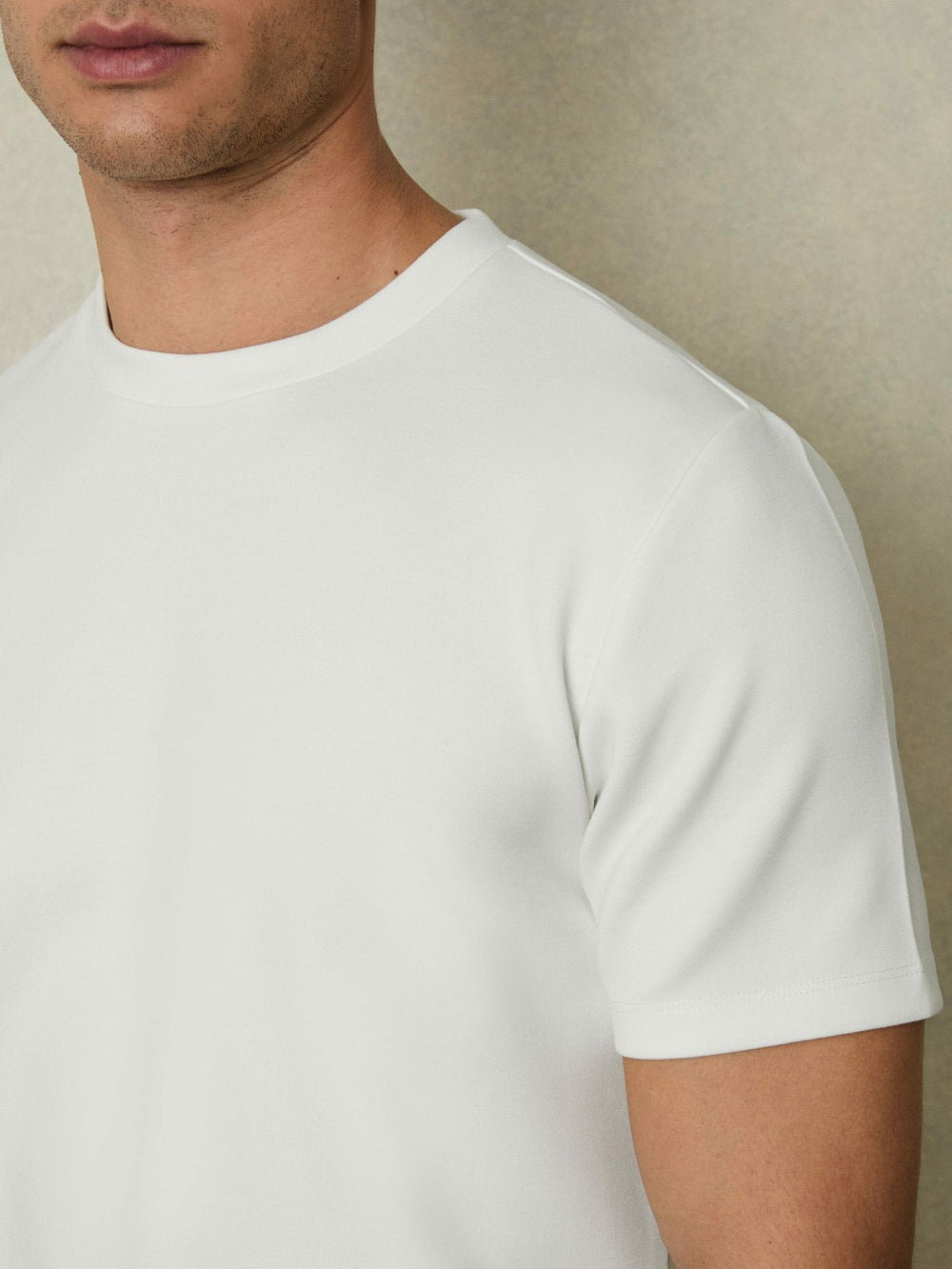 Interlock Jersey Crew Neck T-Shirt in White