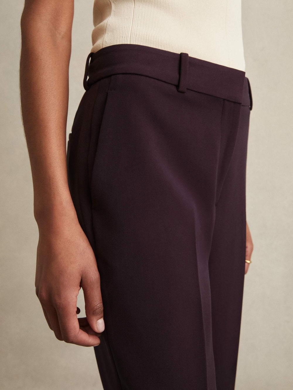 Slim Fit Suit Trousers in Berry