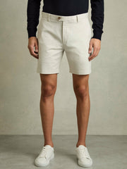 Short Length Casual Chino Shorts in Chalk