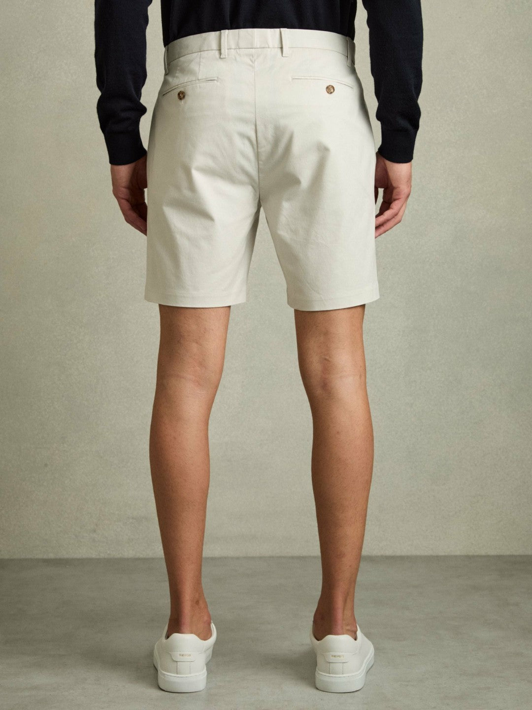 Short Length Casual Chino Shorts in Chalk