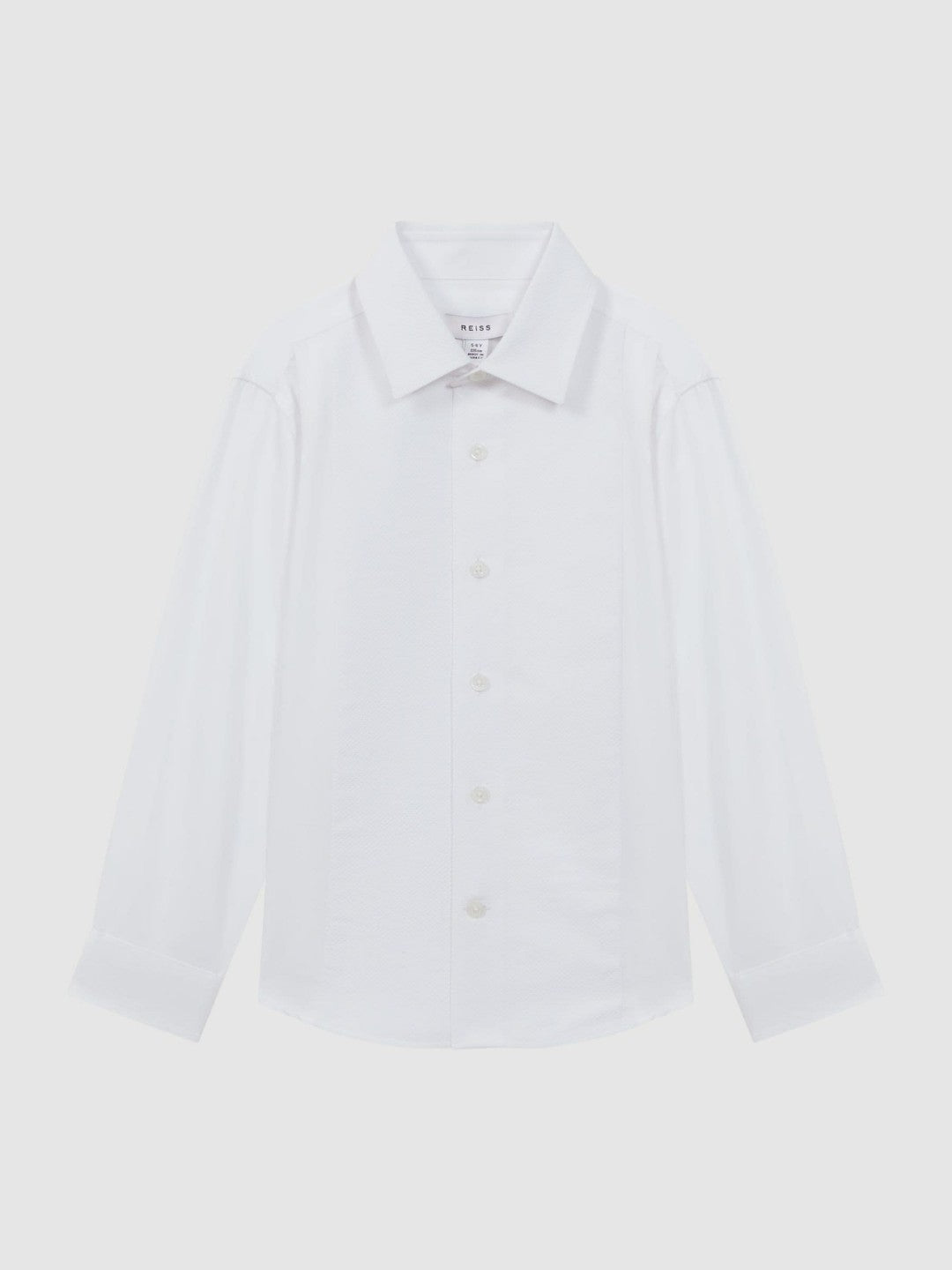 9-14 yrs Slim Fit Textured Bib Dinner Shirt in White